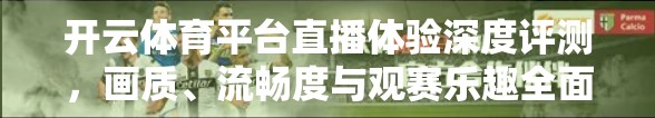 开云体育平台直播体验深度评测，画质、流畅度与观赛乐趣全面解析